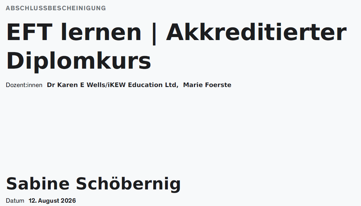 Zertifikat EFT