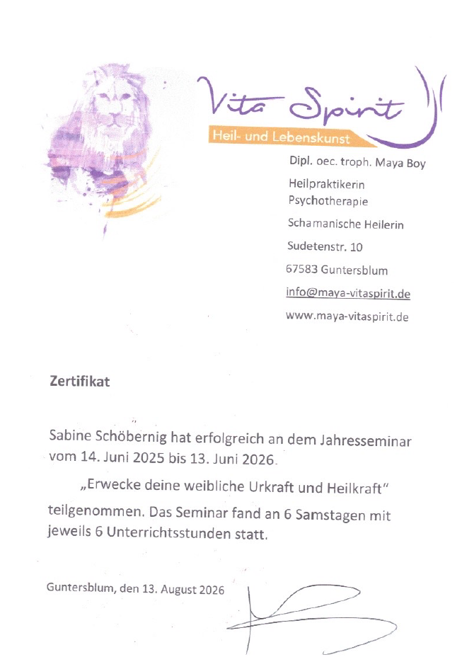 Zertifikat Energiearbeit